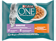 Nassfutter Katze Sensitive mit Huhn & Karotten, Multipack (4x85 g) PURINA ONE