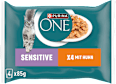 Nassfutter Katze Sensitive mit Huhn & Karotten, Multipack (4x85 g) PURINA ONE