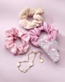 Scrunchies creme/rosa ebelin