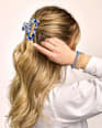 Haarklammer mit Cut-out, blau ebelin