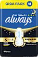 Binden Ultra Max Protection Ultimate Night mit Flügeln Gr. 6 always