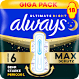 Binden Ultra Max Protection Ultimate Night mit Flügeln Gr. 6 always