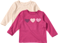Langarmshirt mit Herz-Applikation & Ripp-Struktur, rosa + beige, Gr. 110 ALANA
