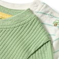 Langarmshirts mit Auto-Muster, grün + weiß, Gr. 86 ALANA