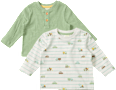 Langarmshirts mit Auto-Muster, grün + weiß, Gr. 86 ALANA