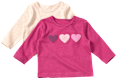 Langarmshirt mit Herz-Applikation & Ripp-Struktur, rosa + beige, Gr. 74 ALANA