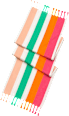 Strandtuch gestreift, grün-orange-pink Vito & Joe