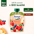 BIO příkrm v sáčku Jablko, jahoda, borůvka, malina Sunar