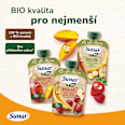 BIO příkrm v sáčku Jablko, jahoda, borůvka, malina Sunar