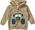 Sweatjacke mit Traktor-Applikation, braun, Gr. 98 ALANA