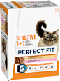Nassfutter Katze mit Huhn & Lachs, sensitiv Multipack (12x85 g) PERFECT FIT