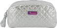 Kosmetiktasche mit Rautenmuster silber manòu