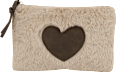 Kosmetiktasche mit Herz-Motiv beige manòu