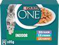 Indoor kapsičky pro kočky kuře, tuňák, telecí ve šťávě 12x85g PURINA ONE