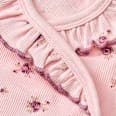 Wickelbody mit Ripp-Struktur & Blumen-Muster, rosa, Gr. 62/68 ALANA