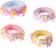 Haargummis mit Blumen-Applikationen, bunt ebelin