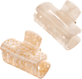 Haarklammern eckig midi creme, braun ebelin