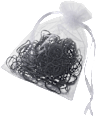Mini-Haargummis in Organza-Säckchen schwarz / braun ebelin