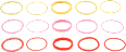 Haargummis rot/rosa/gelb ebelin