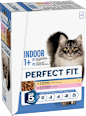 Nassfutter Katze mit Huhn & Lachs, Indoor Multipack (12x85 g) PERFECT FIT