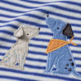 Lätzchen mit Streifen & Hunde-Applikation, blau ALANA