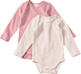 Bodys Langarm mit Ripp-Struktur, rosa + beige, Gr. 74/80 ALANA