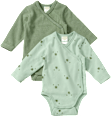 Bodys Langarm mit Bären-Muster, grün, Gr. 50/56 ALANA