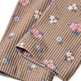 Leggings mit Blumen-Muster & Ripp-Struktur, braun, Gr. 116 ALANA