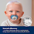 Smoczek silikonowy dynamiczny 18+ m Night & Day Boy LOVI