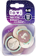 Smoczek silikonowy dynamiczny 6-18 m Night & Day Girl LOVI