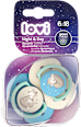 Smoczek silikonowy dynamiczny 6-18 m Night & Day Boy LOVI