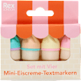 Mini Textmarker-Set Eistüte, pastell (8,8x8,8x2,3cm) REX LONDON
