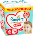 Hlačne plenice velikost 4 - mesečno pakiranje (9-15 kg) Pampers Premium Care