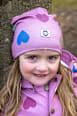 Beanie mit Herz-Muster, rosa, Gr. 122/128 Mikk-Line