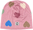 Beanie mit Herz-Muster, rosa, Gr. 86/92 Mikk-Line