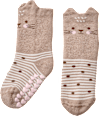 ABS Socken mit Katzen-Motiv, braun, Gr. 23/26 ALANA