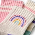 Erstlingssocken mit Regenbogen-Motiv, rosa + weiß, Gr. 13/14 ALANA