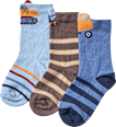 Socken mit Baustellen-3D-Motiven, blau + braun, Gr. 19/22 ALANA