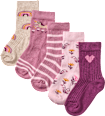 Socken mit Blumen- & Einhorn-Muster, lila + rosa, Gr. 19/22 PUSBLU