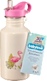 Trinkflasche Kinder Edelstahl beige Flamingo babylove