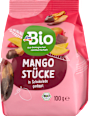 Trockenfrüchte, Mangostück in Schokolade gedippt dmBio