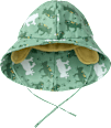 Regenhut mit Farbwechsel-Frosch-Muster, grün, Gr. 48/49 PUSBLU
