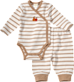 Set mit Wickelbody & Hose mit Obst-Motiv, beige, Gr. 50/56 ALANA