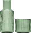 Karaffe mit Trinkglas aus Glas, salbei Jean&Len