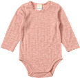 Body Langarm aus Wolle-Seide mit Ajour-Struktur, rosa, Gr. 62/68 ALANA