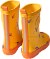 Gummistiefel mit Drachen-Muster, gelb, Gr. 26/27 PUSBLU