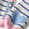 ABS Socken mit Herz-Motiv, weiß & blau, Gr. 19/22 ALANA