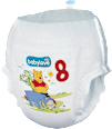 Pannolini a mutandina premium misura 8 (19+ kg) babylove