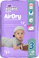 double care AirDry pelene 3 midi (4 – 9 kg) + vlažne maramice 40 kom. Violeta