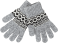 Strickhandschuhe Norwegermuster grau PURSET